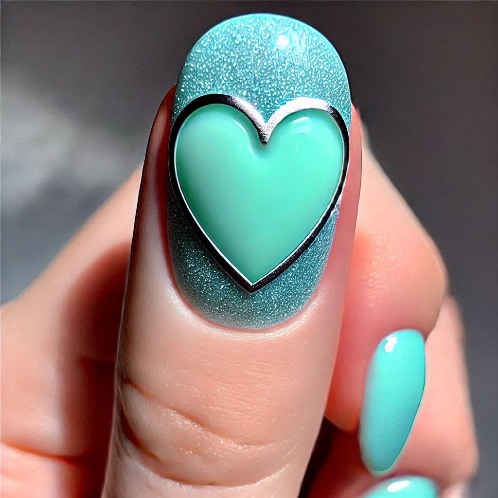 Mint Green Half Heart