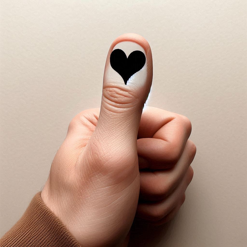 Monochrome Black Half Heart