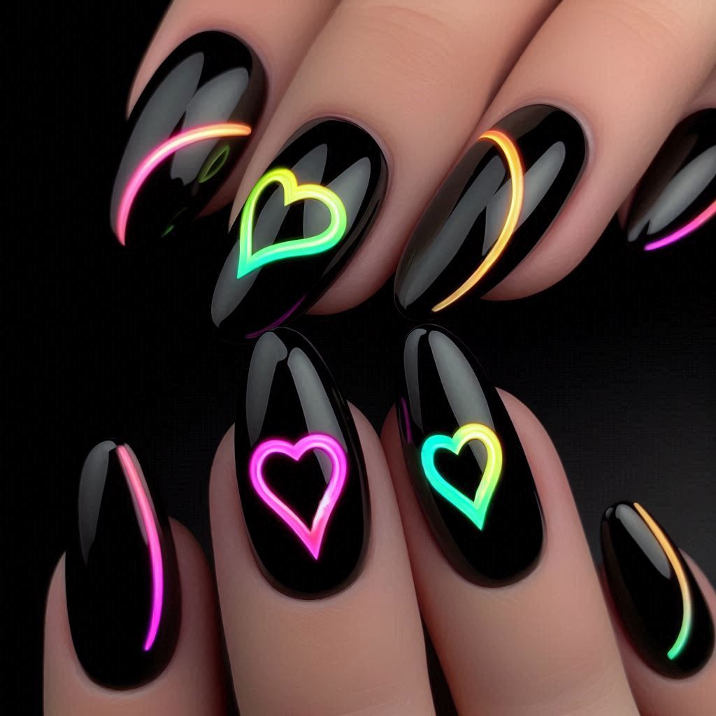 Neon Half Heart