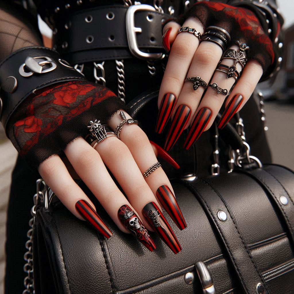 Red Coffin Nails with Black Stripes.jpe