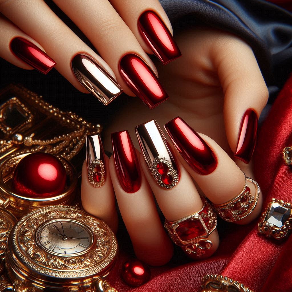 Red Hot Baddie Square Nails