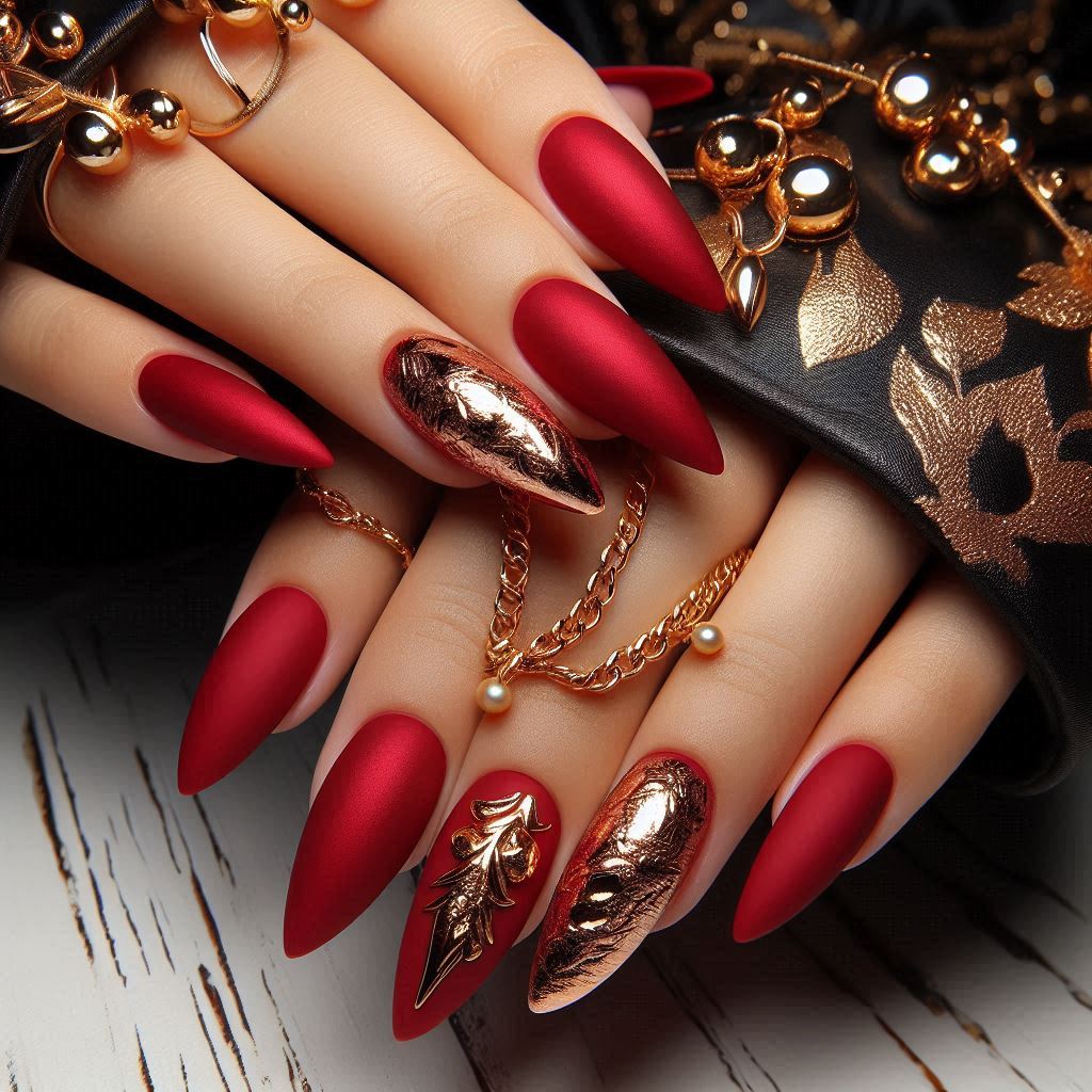 Red Velvet Matte Nails